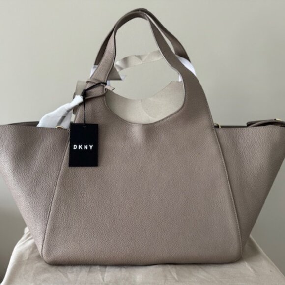 NWT DKNY Large Effortless Tote Bag Flint Gray (Beige) Color - Picture 5 of 9